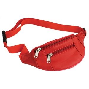 Red Leather Waist Bag